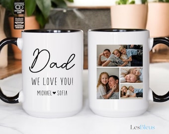 Personalized Photo Collage Coffee Mug, Personalized Dad Mug, Dad Gift, Dad with Kids Photo Coffee Cup, Fathers Day Gift Mug (LB-SHWRT841)