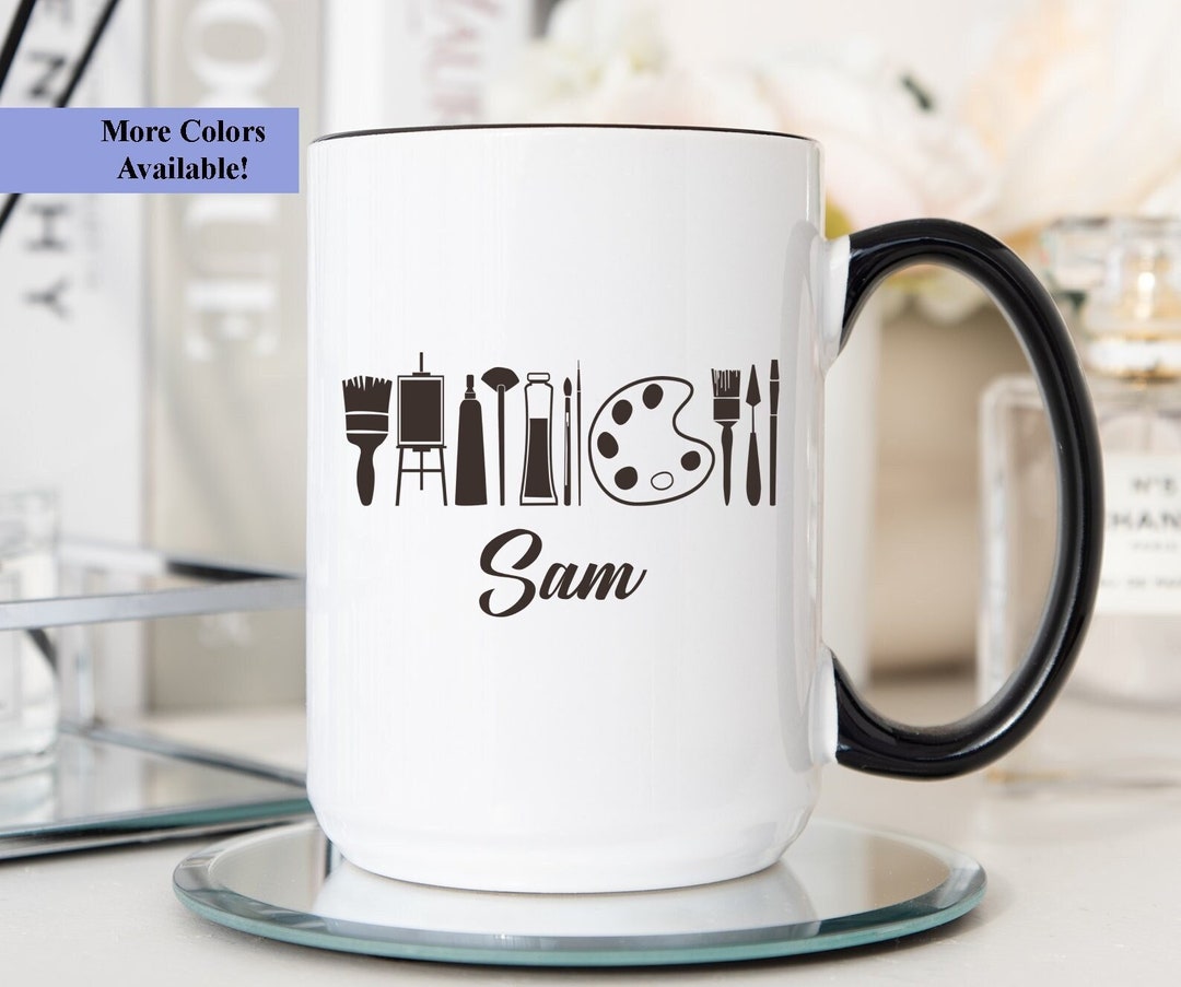 Art Mug Personalized, Artist Gift, Art Teacher Gift, Painter Cup