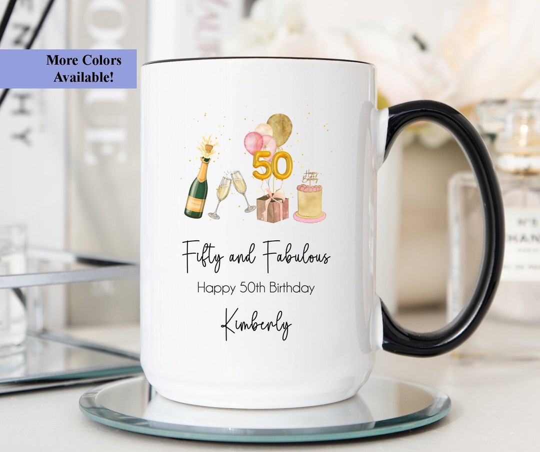 Fifty and Fabulous Coffee Mug Cup, Fifty and Fabulous Gift, 50th Birthday  Coffee Mug, 50th Birthday Gift for Women, Fiftieth Birthday Gift - Etsy
