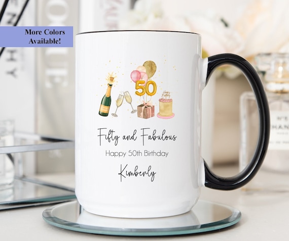 Fifty and Fabulous Coffee Mug Cup, Fifty and Fabulous Gift, 50th Birthday  Coffee Mug, 50th Birthday Gift for Women, Fiftieth Birthday Gift - Etsy