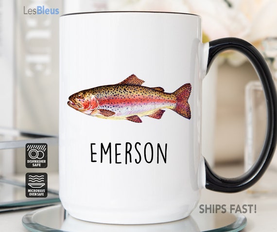 Personalized Fish Mug, Rainbow Trout Mug, Fishing Mug, Fish Coffee Mug,  Fishing Gifts for Men, Fishing Gifts for Dad, Fishing Mug for Men -   Canada
