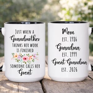 Great Grandma Mug, Great Grandma Birthday Mother’s Day Gift, Promoted To Great Grandma (LB-EHGWOPO) image 1