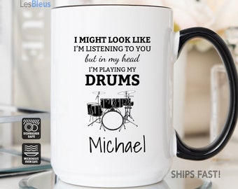 Drummer Mug, Drummer Gifts, Drummer Cup, Drummer Gift For Him, Drummer Coffee Mug, Personalize Drummer Mug, Gift For Drummer