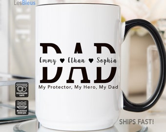 Personalized Dad Coffee Mug With Kids Names, Dad Mug, Dad Gift From Kids, Dad Coffee Mug, Dad Gift From Daughter/ Son, Dad Cup