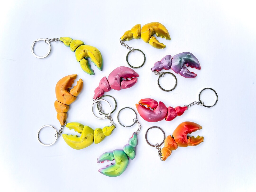Lobster Claw Keychain Fidget Keychain Fidget Toy Etsy