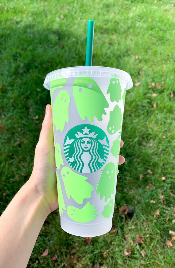 Ghost Cup Spooky Glow in the Dark Cup Halloween Starbucks Cup Halloween Cup  Glow in the Dark Gift Venti Cold Cup Halloween 