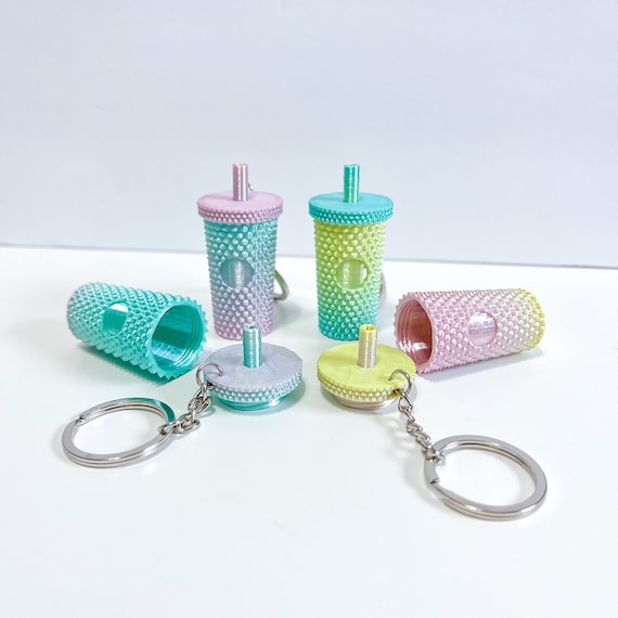 小物 Starbucks Keychains Unscrewable Mini Pastel Studded Tumbler Keychain | Mini