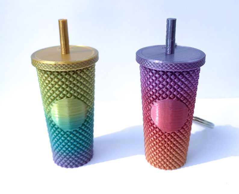 Mini Grid Studded Tumbler Keychain Mini Rainbow Tumbler Etsy Canada