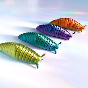 Baby Rainbow Slug | Mini 3D Slug | 3D Printed Slug | Baby Slugs | Rainbow | Multi Color | Desk Toy | Fidget toy