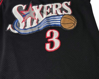 Nike NBA Rare "Jester" Jersey Throwback Allen Iverson 3 Sixers S length +2 black