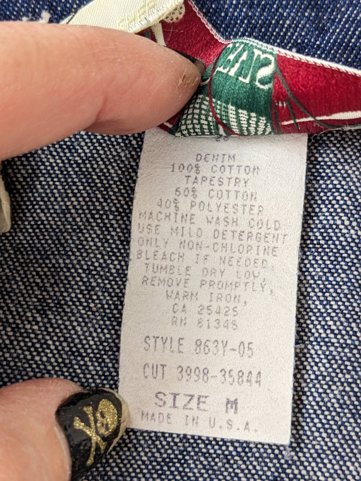 Orvis EUC Vintage Tapestry Beach Vest Medium Blue Denim