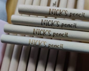 Pencil HB Stationery Name Customisable Personalised Laser Engraved School Wedding Favours Bomboniere Back to School