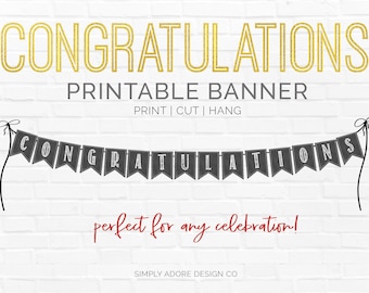 Congratulations Banner | DIY | Printable Decoration | Instant Download