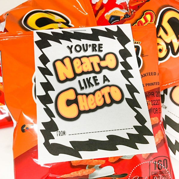 Printable Classroom Handout | Cheeto Printable | DIY Valentine | Kids Valentines | Non Candy | Classroom Handout