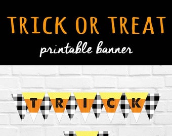 Trick or Treat Banner: Candy Corn Halloween Decoration (Printable)
