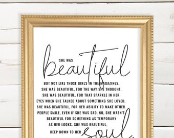 F. Scott Fitzgerald Quote Print | She Was Beautiful (Digital Download)