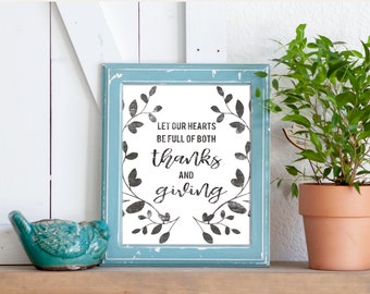Impresión de Acción de Gracias: Decoración otoñal de estilo rústico (descarga digital)