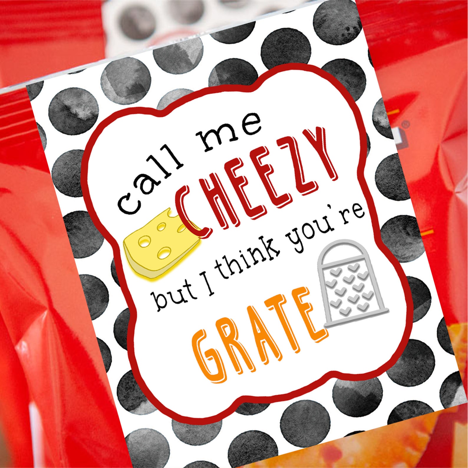 Cheese Snack Gift Tag Printable Gift Tag Kids Cheese Cracker Favor Tag Printable Classroom Tag