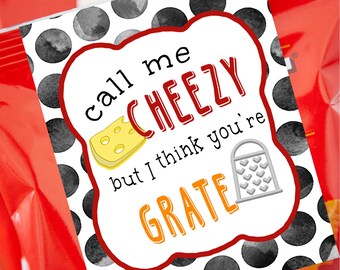 Etiqueta de regalo "Llámame Cheezy": Galleta de queso imprimible (PDF)