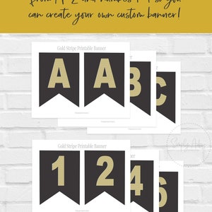 Printable Black and Gold Banner | Digital Download | Letters A-Z ...