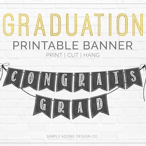 Congrats Grad | Graduation Party Banner | DIY | Printable Decoration | Instant Download