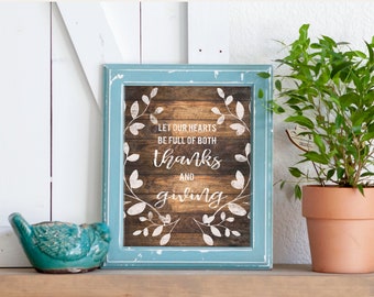 Imprimible de Acción de Gracias: Decoración rústica de otoño (Descarga digital)