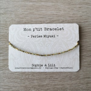 Adjustable MIYUKI BEAD BRACELET, beige leopard picasso gold, minimalist bracelet, boho, seed bead, gold