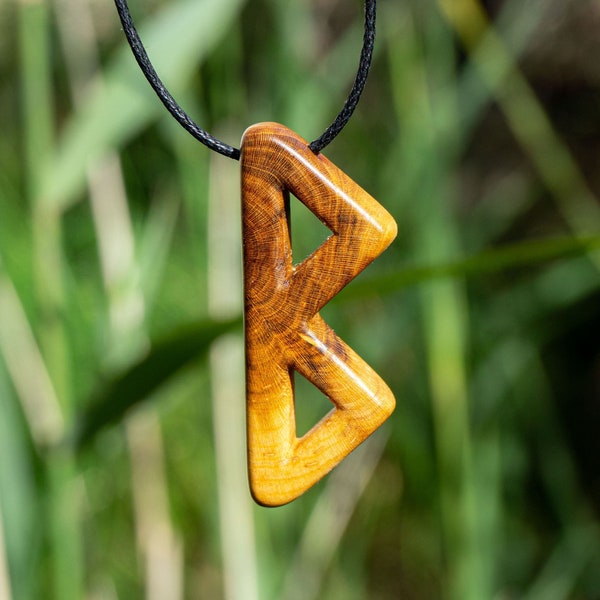 All Futhark rune pendants from Fehu over Algiz to Othala - Custom wood and engraving | Protection Amulet, Viking jewelry men, Asatru