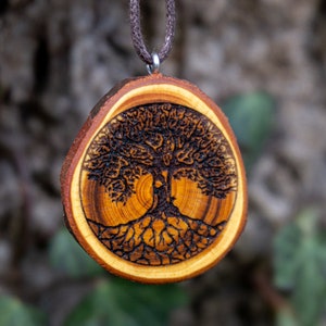 Tree of life wooden pendant, celtic jewelry