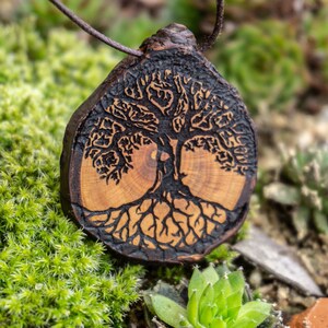 Tree of life wooden pendant, celtic jewelry image 2