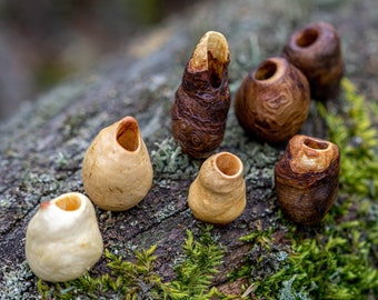 5 mm dread beads made from natural tree beads - oak, maple