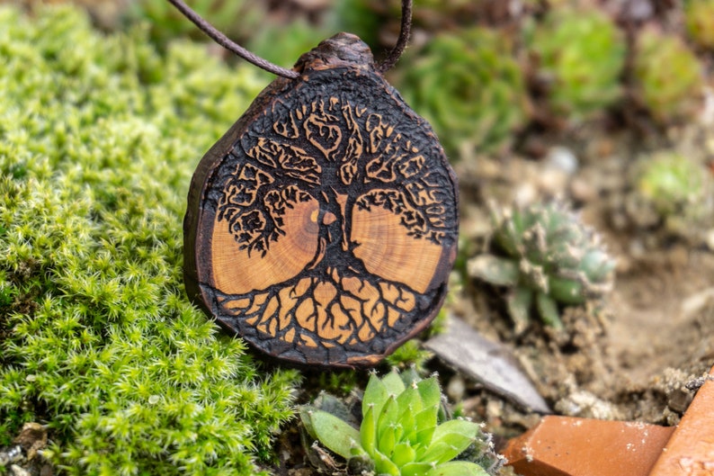 Tree of life wooden pendant, celtic jewelry image 2