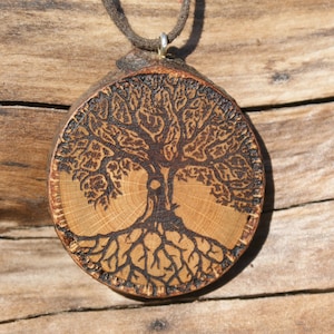 Tree of life wooden pendant, celtic jewelry image 1
