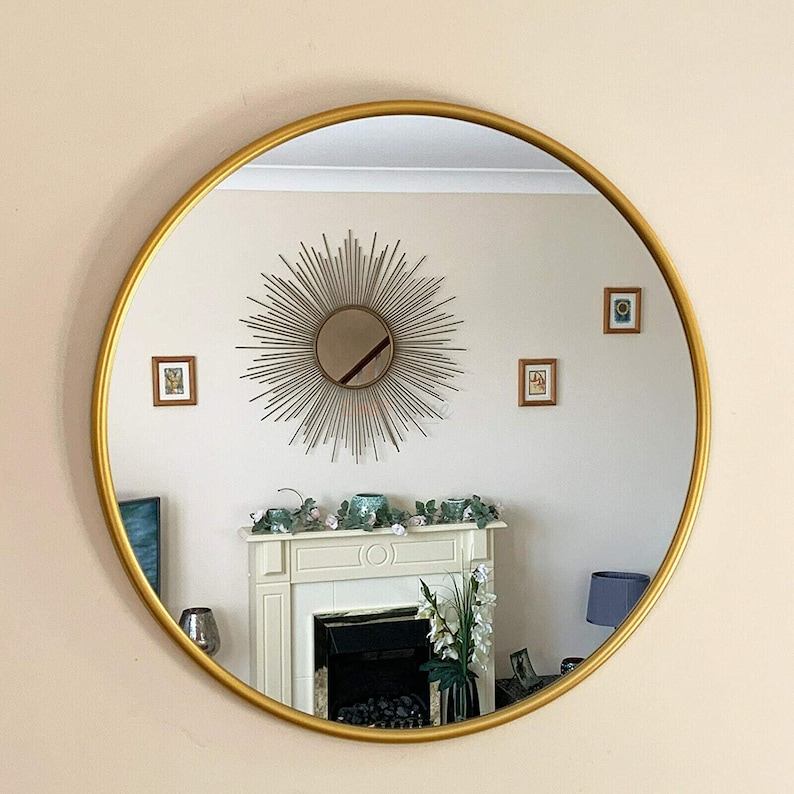 Large 70cm x 70cm Oversize Round Gold Mirror Etsy