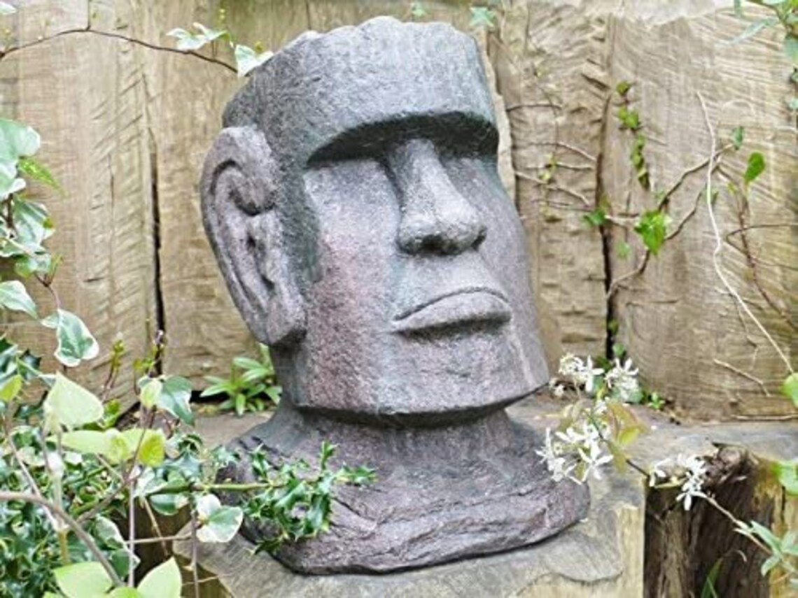 Easter Island Head Garden Statue Ornament Resin Art Sculpture Etsy