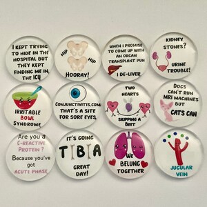 Medical Puns Glass Magnet Set