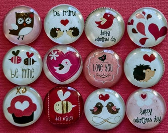 Valentine's Day Love Glass Magnet Set