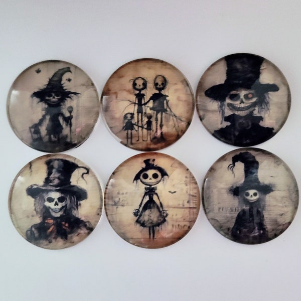 Creepy Voodoo Doll Glass Magnets, Gift for Horror Lovers