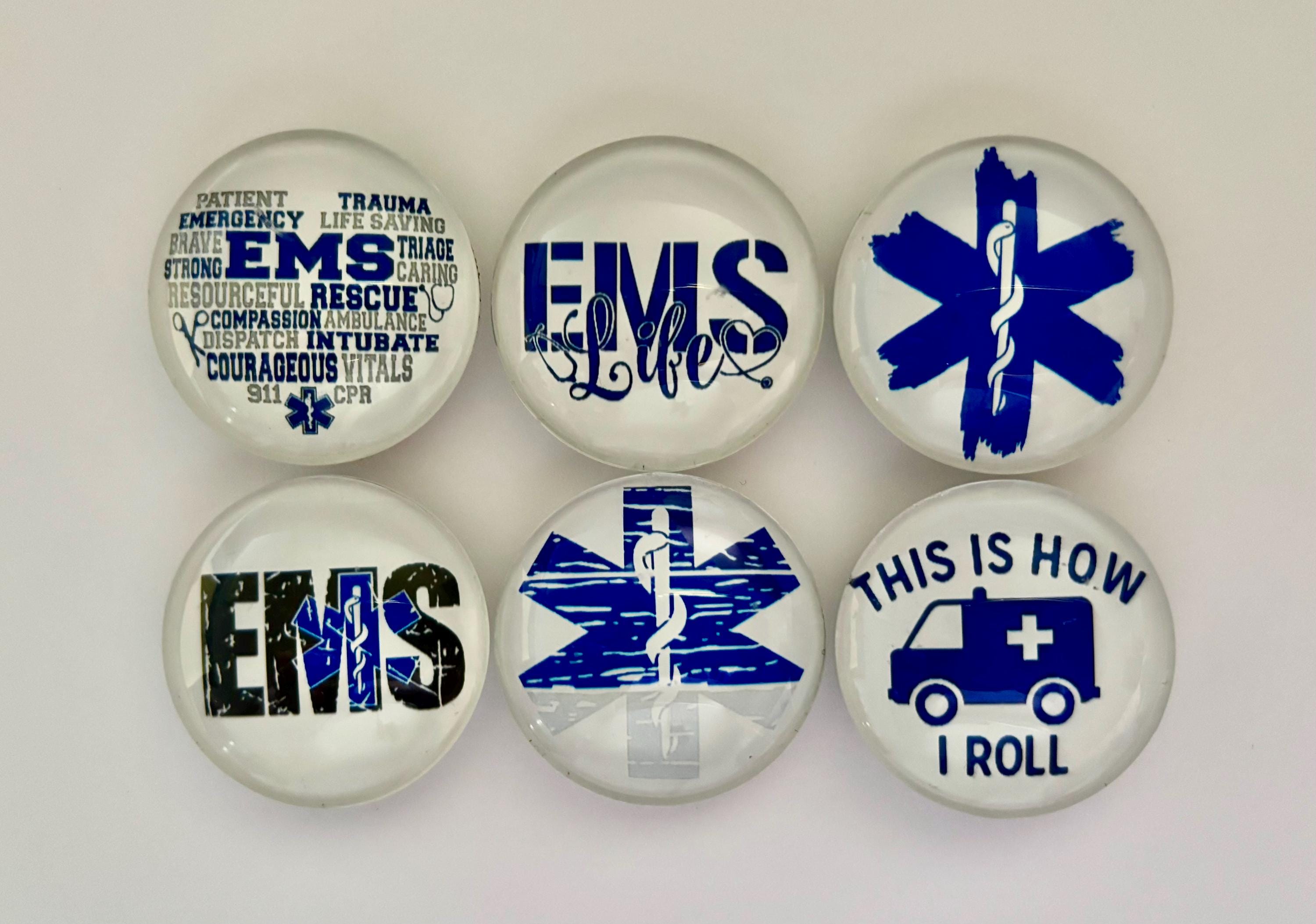 Emergency Medical Services, EMS 1.25 Inch Glass Magnet Set