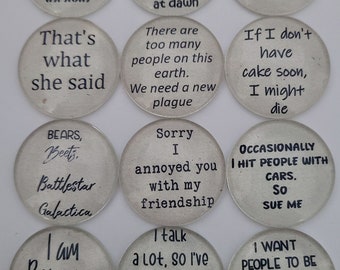 The Office Quotes Glass Magnet Set