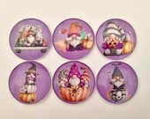 Halloween Gnome Glass Magnets, Cute Fridge Decor