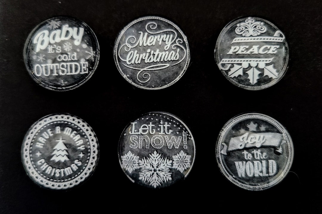 Chalkboard Christmas Themed Glass Fridge Magnets - Etsy