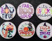 Colourful Halloween Glass Fridge Magnets