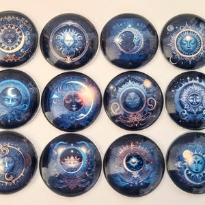 Celestial Sun Glass Magnet Set, Fantasy Lover Gift, Valentines Gift,