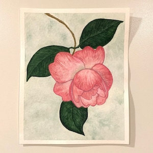 Pink Camellia - 8x10 Original Watercolor