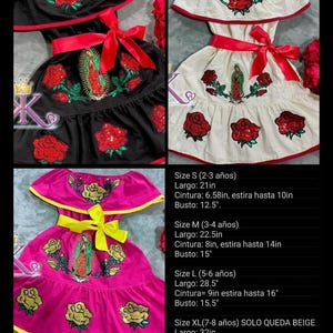 Vestido Virgen de Guadalupe. Vestidos bordados hechos a mano mexicanos de Nuestra Señora de Guadalupe. Vestidos de la Virgen de Guadalupe.