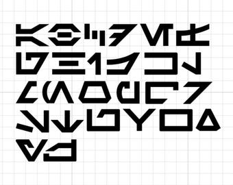 Star Wars Aurebesh Letter Iron-On Decals: Heat Transfer Letters