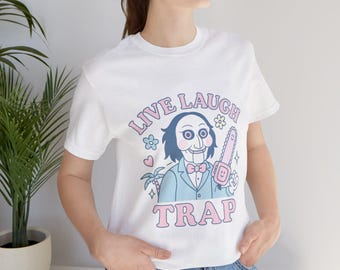 Live Laugh Trap T-Shirt: Pastel Horror, Summerween Spooky Tee