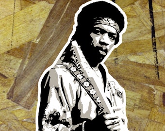 Jimi Hendrix Drawing Illustrated Decal Sticker Window Device Bumper Custom Sticker