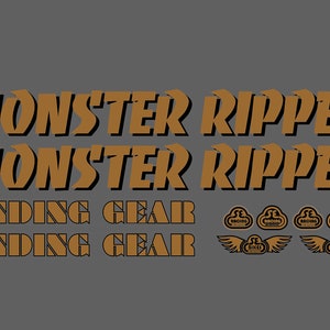 SE Bikes MONSTER Ripper Landing Gear Stickers Decals Bike Kit - Gold/Black - NOT Metallic Gold